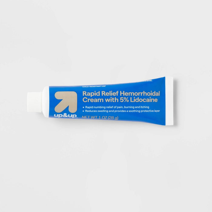 Rapid Relief Hemorrhoid Cream with 5% Lidocaine - 1oz - up&up