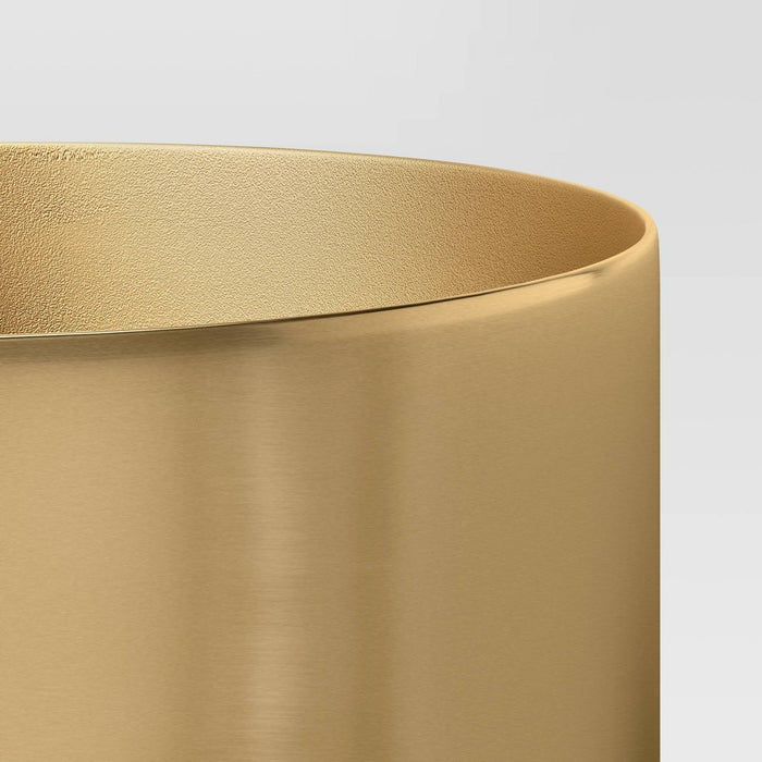 Tall Brass Vase - Threshold: Iron Cylinder Bud Vase for Tabletop, Spot Clean, Watertight, 11" Height
