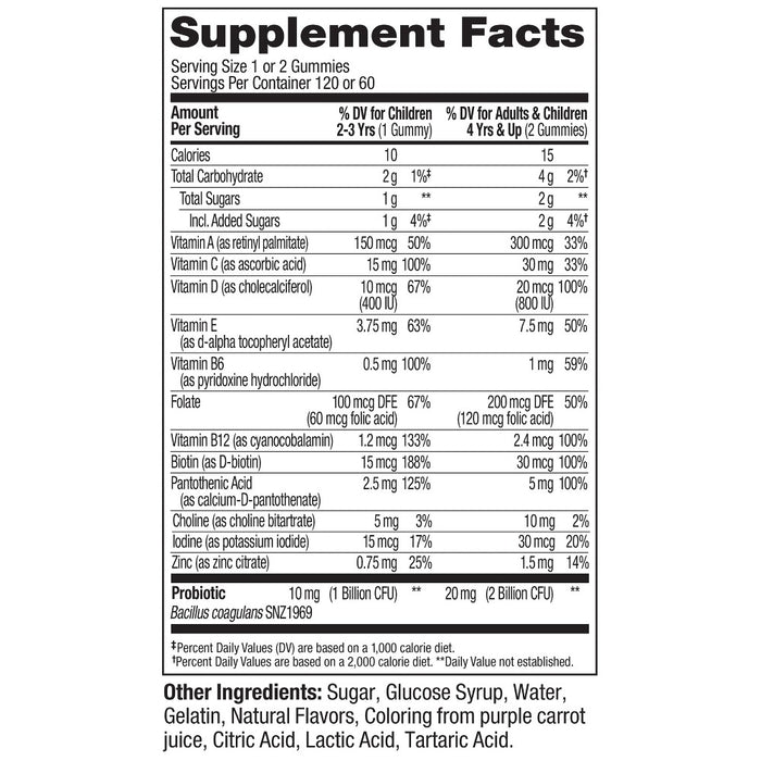 OLLY Kids' Multivitamin + Probiotic Gummies - Berry Punch - 120ct
