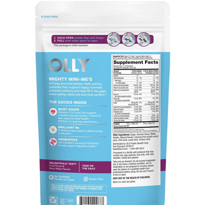 OLLY Kids' Multivitamin + Probiotic Gummies - Berry Punch - 120ct