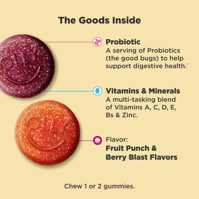 OLLY Kids' Multivitamin + Probiotic Gummies - Berry Punch - 120ct