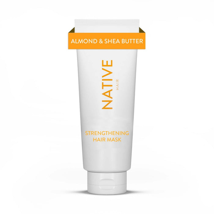 Native Vegan Hair Deep Conditioner Strengthening Hair Mask with Almond & Shea Butter, Clean, Sulfate, Paraben and Silicone Free - 6 fl oz