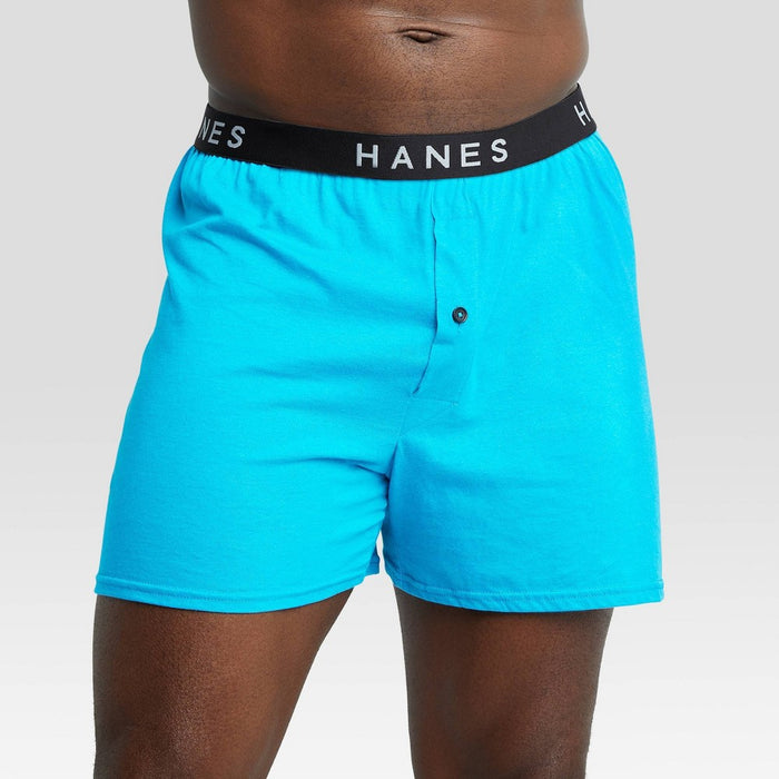 Hanes Premium Men's 4pk Stretch Cotton Knit Boxers - Black/Gray L