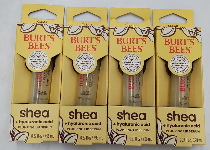 4 PACK!!! Burt's Bees Lip Plumping Serum - Clear - 0.27oz 4 PACK