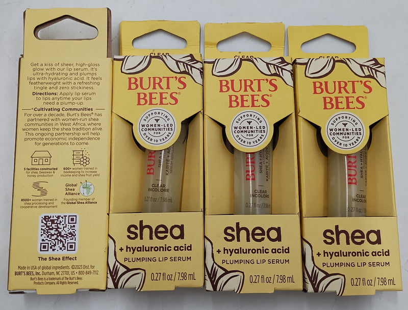 4 PACK!!! Burt's Bees Lip Plumping Serum - Clear - 0.27oz 4 PACK