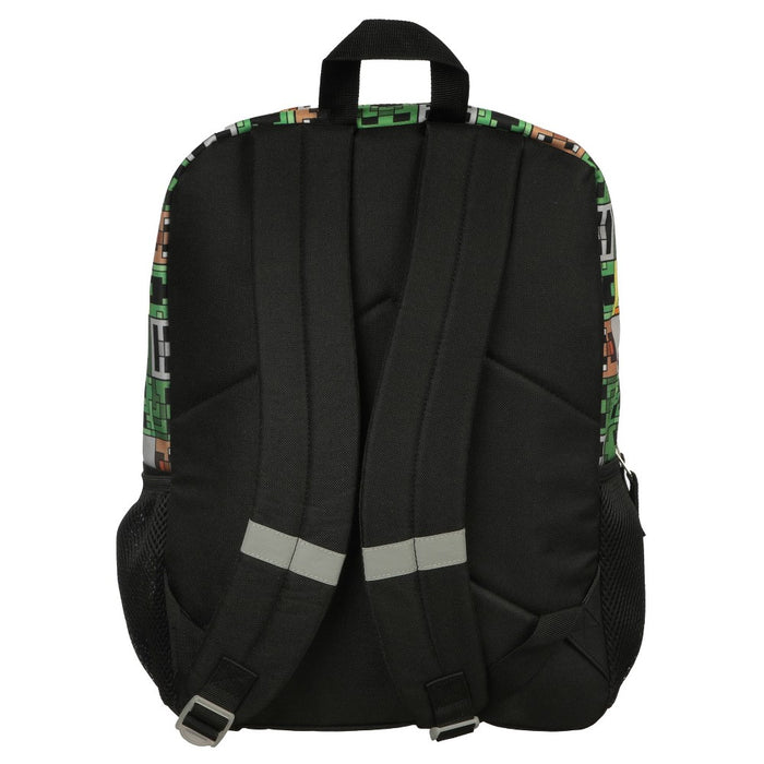 Kids' Minecraft 16" Backpack with Big Face Creeper - Black