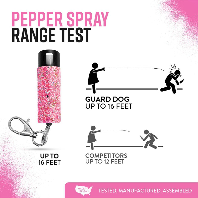 Guard Dog Security Bling It On Pepper Spray 2pk Glow-In-The-Dark 16' Distance White and Confetti