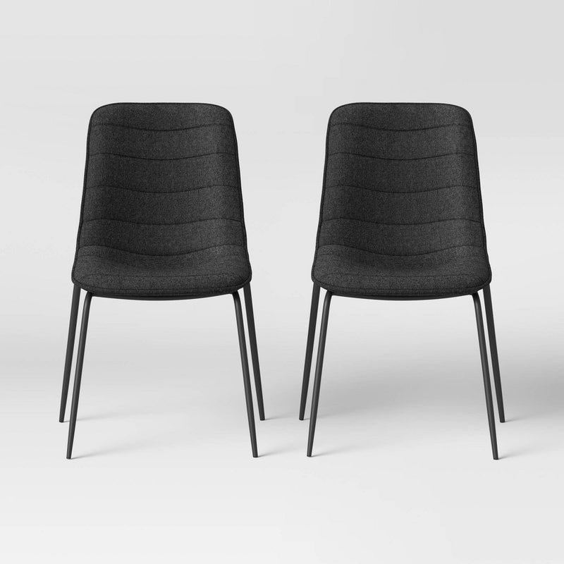 2pk Haverhood Dining Chairs Dark Gray - Project 62 (LOCAL PICKUP ONLY)