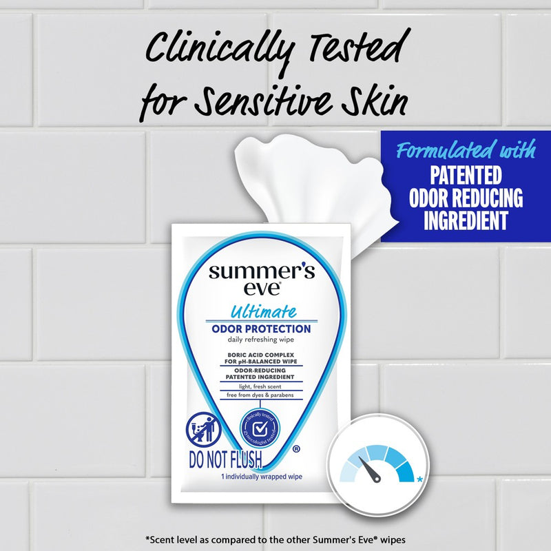 Summer's Eve Odor Relief with Boric Acid Feminine Wipes - 12ct