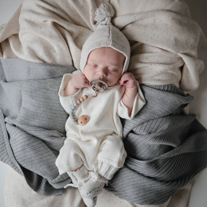 Mushie Silicone Pacifier Clip - Eva Stone