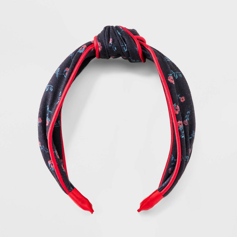 Girls' Floral Top Knot Headband - art class Black/Red