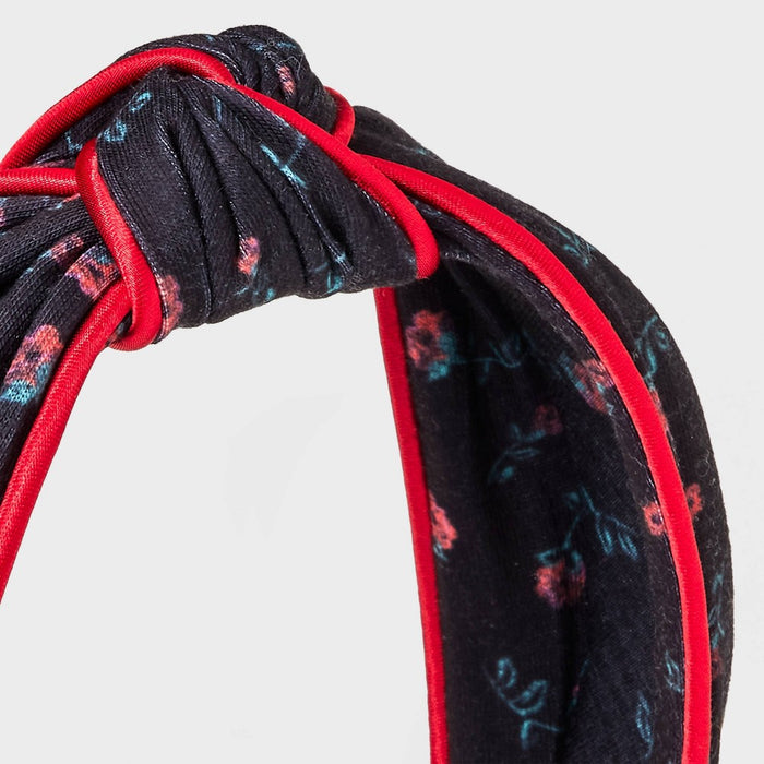 Girls' Floral Top Knot Headband - art class Black/Red