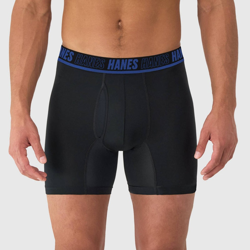 Hanes Moves Premium Men's Anti-Chafe X-Temp Boxer Briefs 2pk - Black XL
