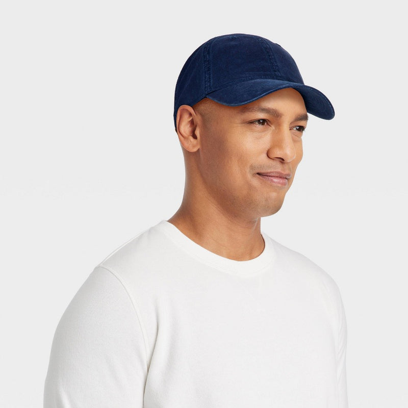Men's Cotton Washed Baseball Hat - Goodfellow & Co Navy Blue