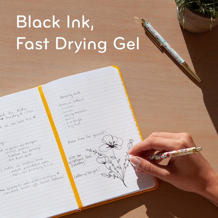 U Brands 2pk Gel Pens Black Ink Avalon Bountiful Bouquet