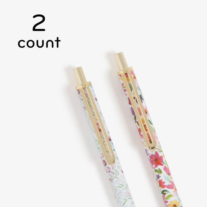 U Brands 2pk Gel Pens Black Ink Avalon Bountiful Bouquet