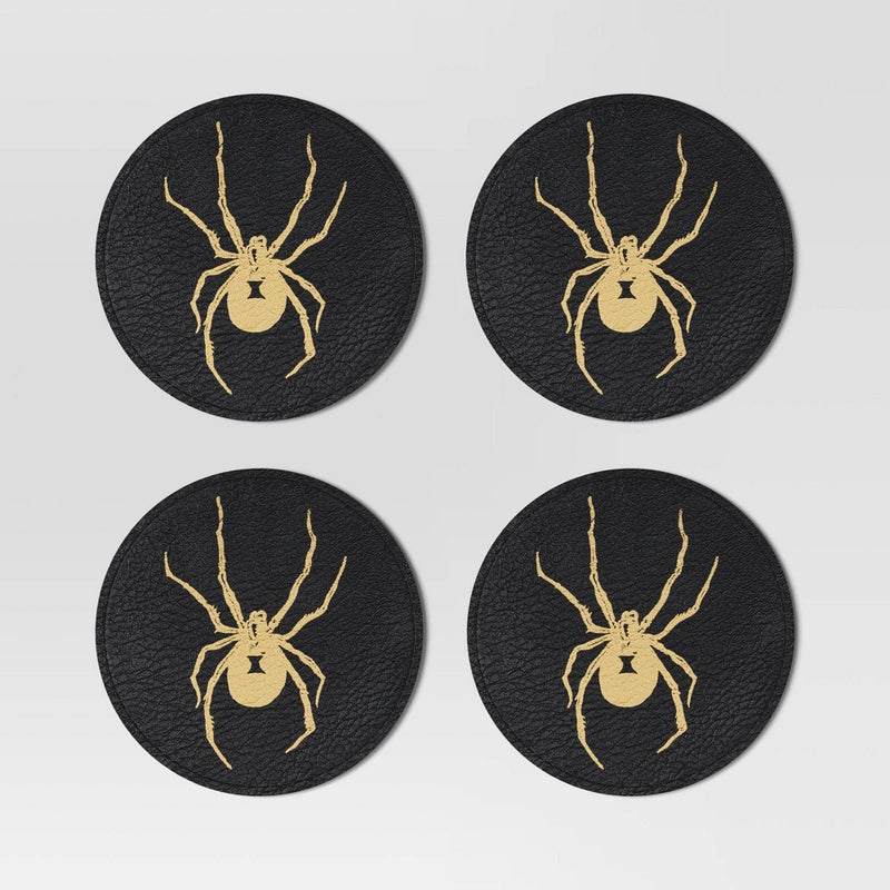 4pc Halloween Spider Coasters - Threshold
