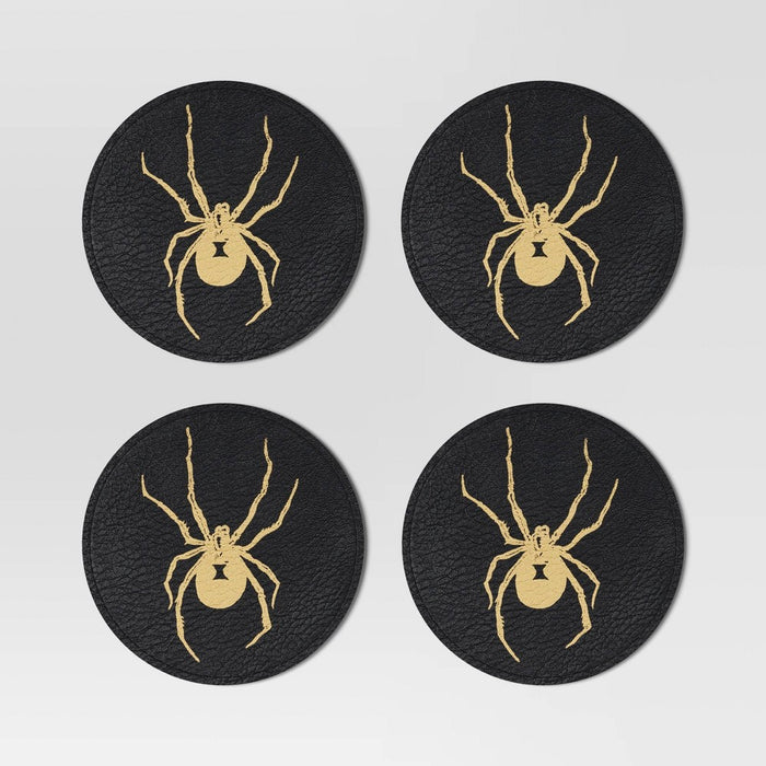 4pc Halloween Spider Coasters - Threshold