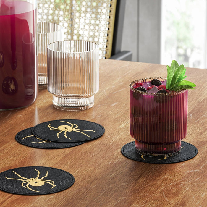 4pc Halloween Spider Coasters - Threshold