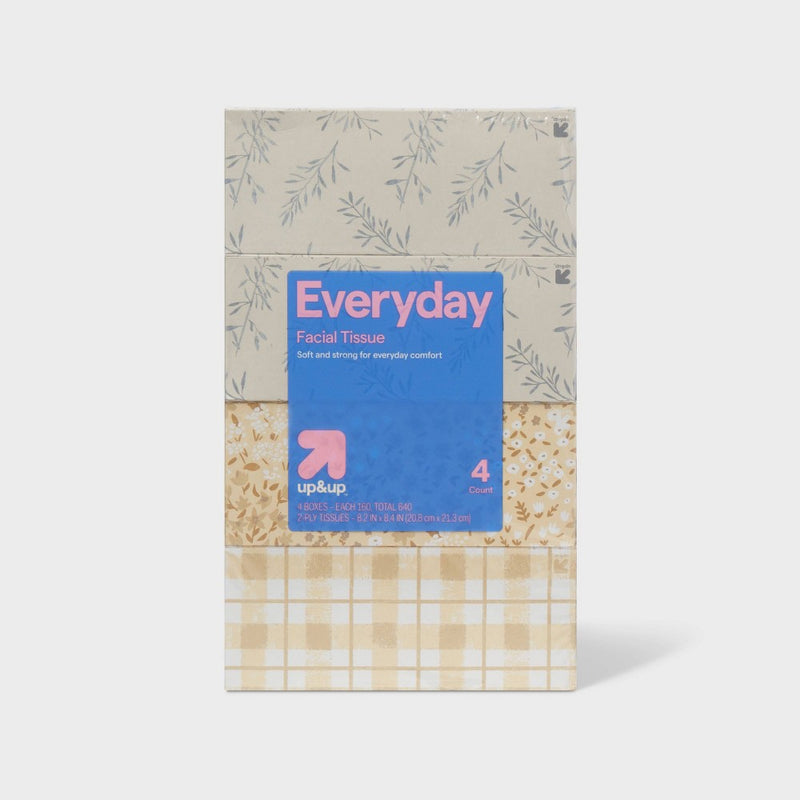 Everyday Facial Tissue - 4pk/160ct - up&up