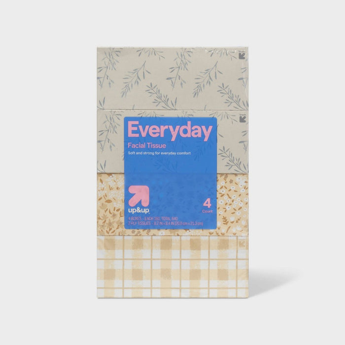 Everyday Facial Tissue - 4pk/160ct - up&up