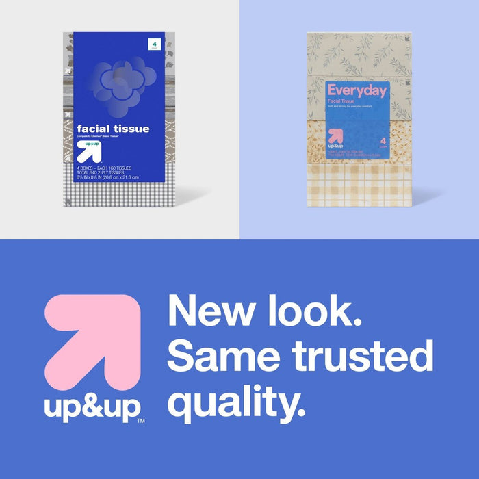 Everyday Facial Tissue - 4pk/160ct - up&up