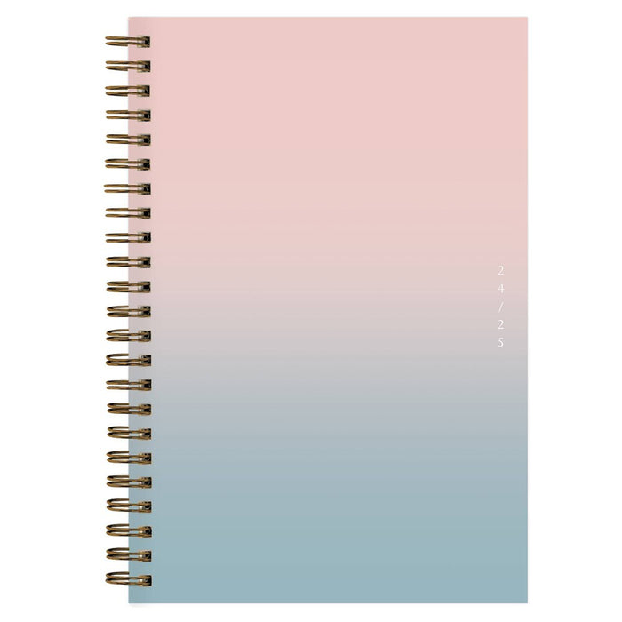 Blue Sky 2024-25 Weekly/Monthly Sustainability Planner 8"x5" Wirebound Textured Ombre Beach