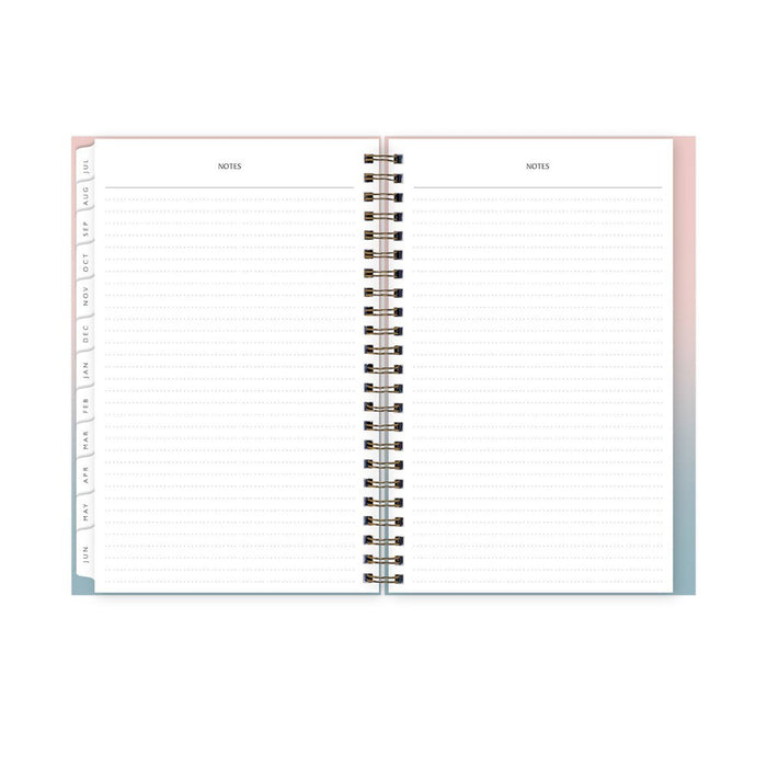 Blue Sky 2024-25 Weekly/Monthly Sustainability Planner 8"x5" Wirebound Textured Ombre Beach