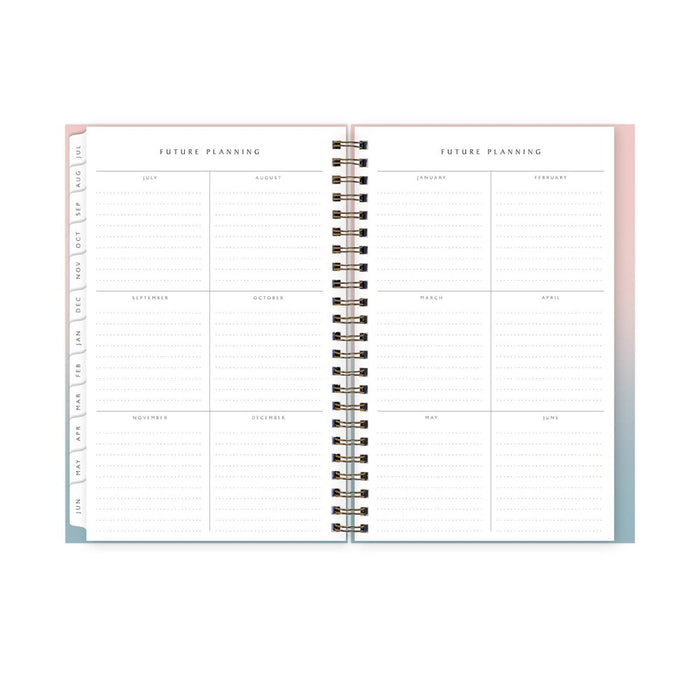 Blue Sky 2024-25 Weekly/Monthly Sustainability Planner 8"x5" Wirebound Textured Ombre Beach