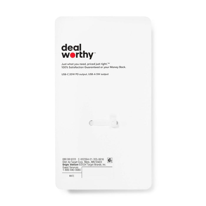 2-Port 25W Car Charger - dealworthy White