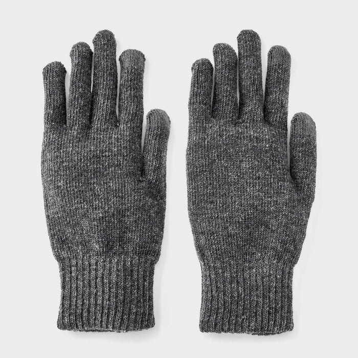 Men's Knit Tech Touch Gloves - Goodfellow & Co Charcoal Gray One Size Fits Most