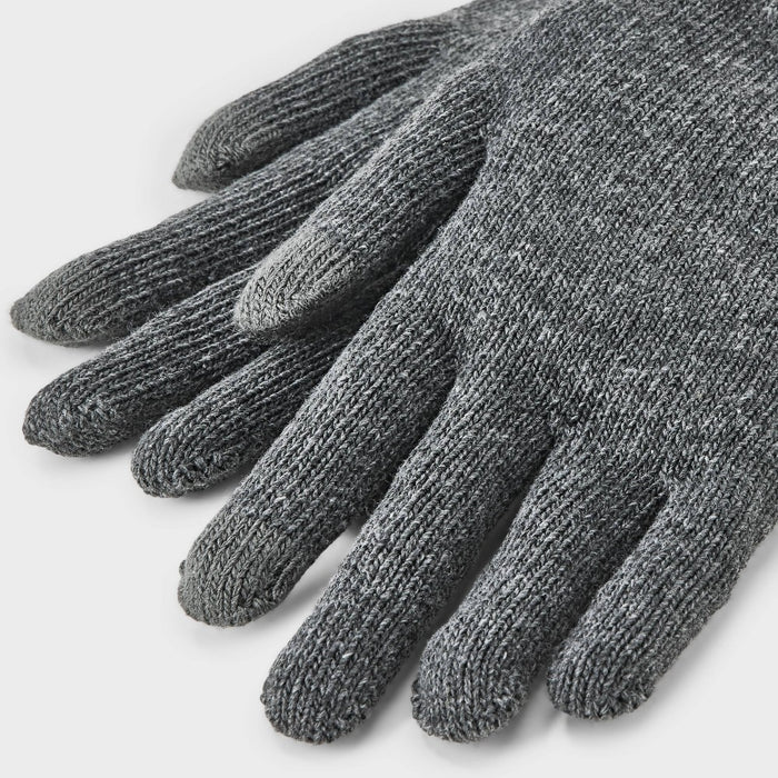 Men's Knit Tech Touch Gloves - Goodfellow & Co Charcoal Gray One Size Fits Most