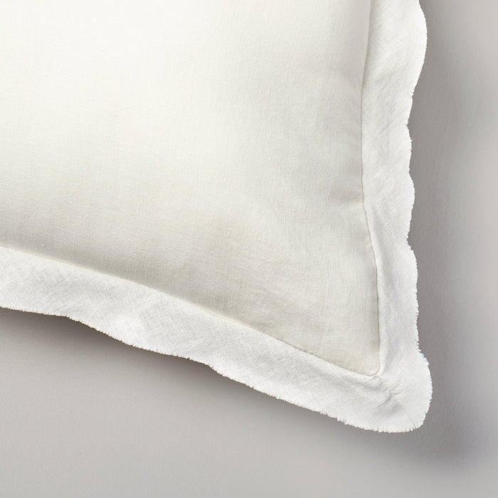 26"x26" Linen Blend Euro Bed Pillow Cream - Hearth & Hand with Magnolia: Indoor Square Pillow, Removable Cover, OEKO-TEX Certified