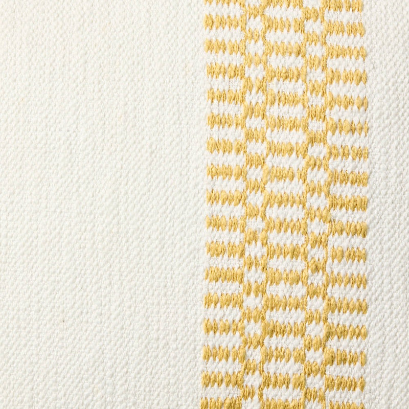 Checkered Stripe Indoor/Outdoor Ottoman Pouf Cream/Gold - Hearth & Hand with Magnolia: Weather-Resistant, No Assembly Required