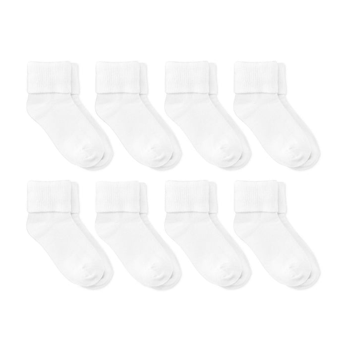 Toddler 8pk Turn Cuff Socks - Dealworthy Off-White 4T-5T