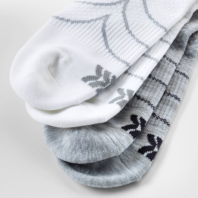 Women's Compression 2pk Knee High Athletic Socks - All In Motion White/Gray 4-10