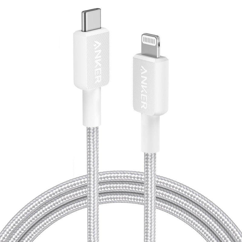 Anker 6' Braided Lightning to USB-C Fast Charging Cable - White
