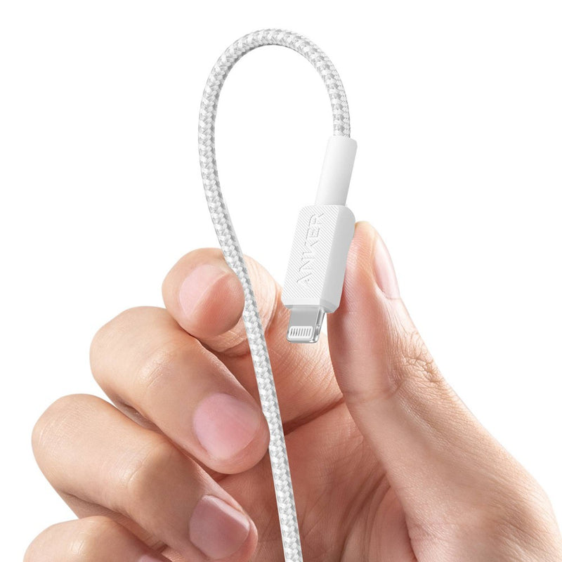 Anker 6' Braided Lightning to USB-C Fast Charging Cable - White