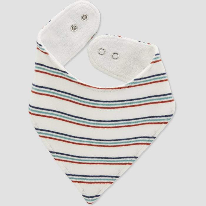 Carter's Just One You Baby Boys' 3pk Striped Forest Bib - Navy Blue