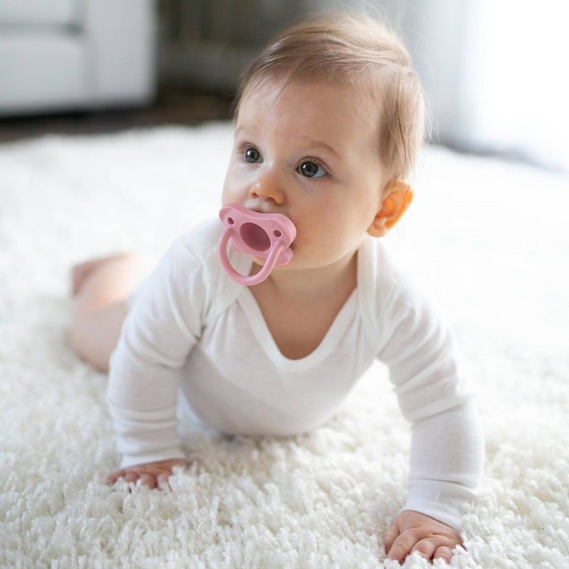 Dr. Brown's HappyPaci One-Piece 100% Silicone Pacifier - 0-6 Months - 3pk - White/Pink/Light Pink