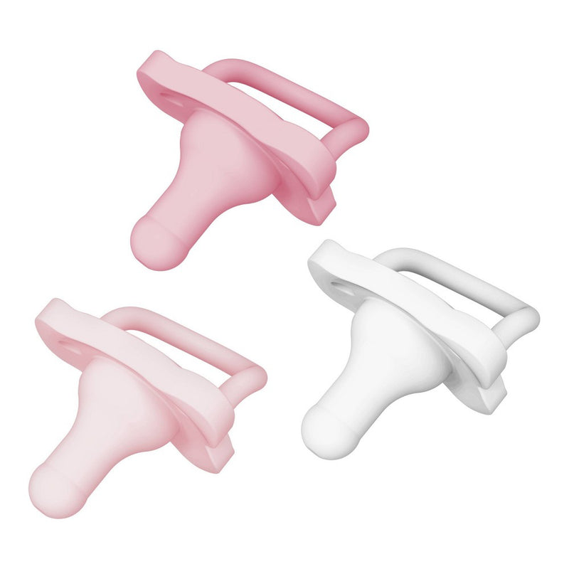Dr. Brown's HappyPaci One-Piece 100% Silicone Pacifier - 0-6 Months - 3pk - White/Pink/Light Pink