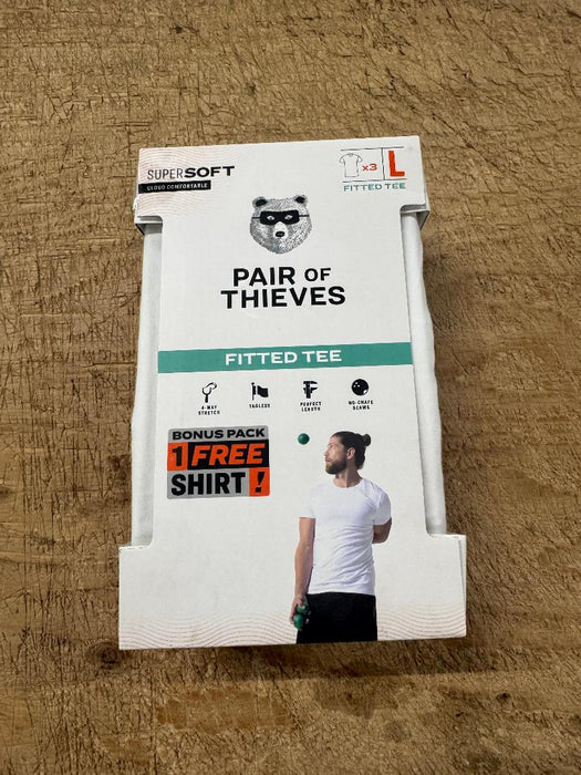 Pair of Thieves Men's Super Soft 2+1 Fitted Crewneck T-Shirt - White L