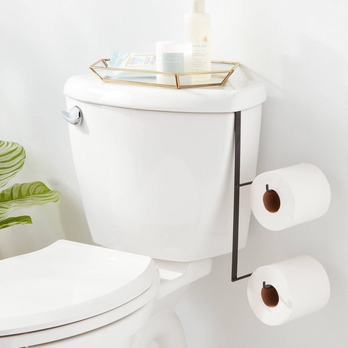 Over the Tank Toilet Paper Holder Matte Black - Brightroom: Space-Saving, Steel Construction, Easy Access Tissue Storage