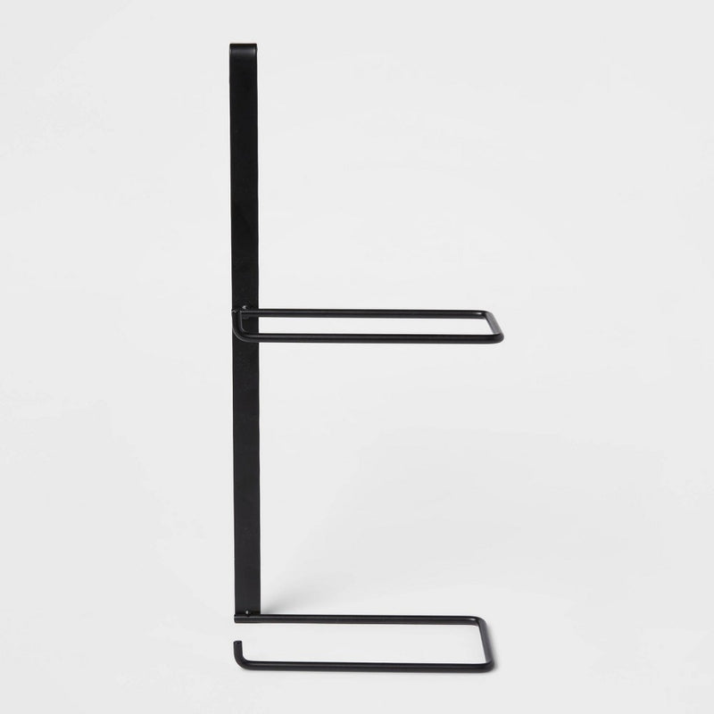 Over the Tank Toilet Paper Holder Matte Black - Brightroom: Space-Saving, Steel Construction, Easy Access Tissue Storage
