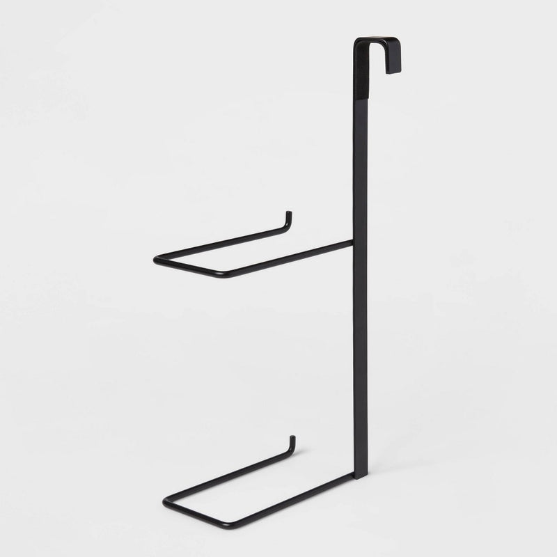 Over the Tank Toilet Paper Holder Matte Black - Brightroom: Space-Saving, Steel Construction, Easy Access Tissue Storage