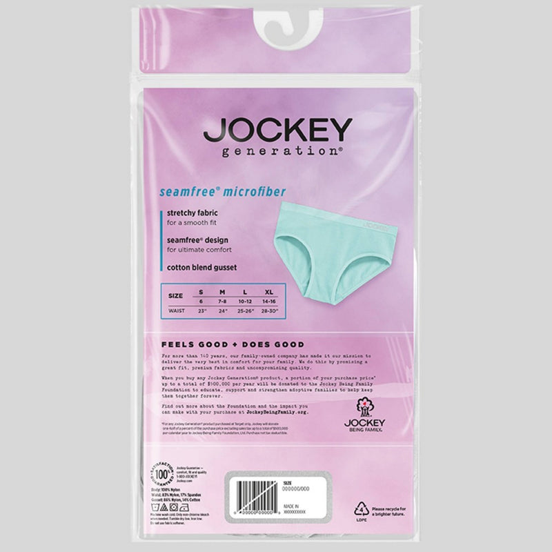 Jockey Generation Girls' 3pk Seamfree Hipster Underwear - White/Purple L