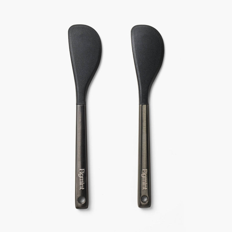 2pk Mini Spatula Set Black - Figmint: Stainless Steel Cookware Utensils, Dishwasher-Safe, Adult Kitchen Tools