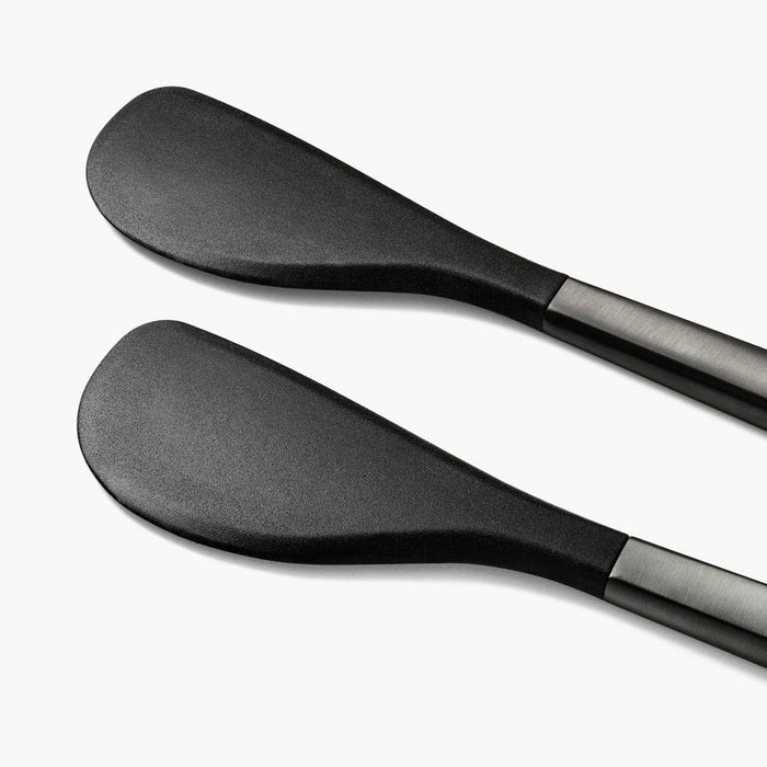 2pk Mini Spatula Set Black - Figmint: Stainless Steel Cookware Utensils, Dishwasher-Safe, Adult Kitchen Tools