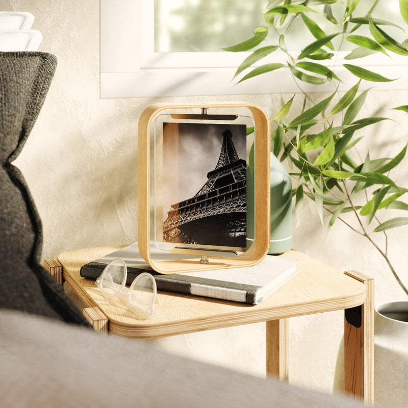 Umbra 5"x7" Bellwood Picture Frame Natural: Beechwood, Double-Sided, Adjustable, Tabletop Display