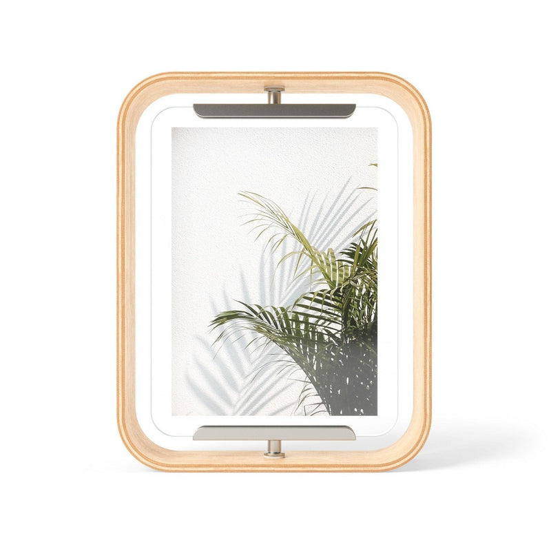 Umbra 5"x7" Bellwood Picture Frame Natural: Beechwood, Double-Sided, Adjustable, Tabletop Display